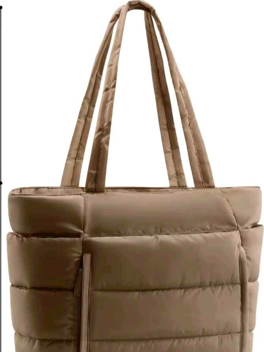Others Follow Quilted Laptop Tote in Tan